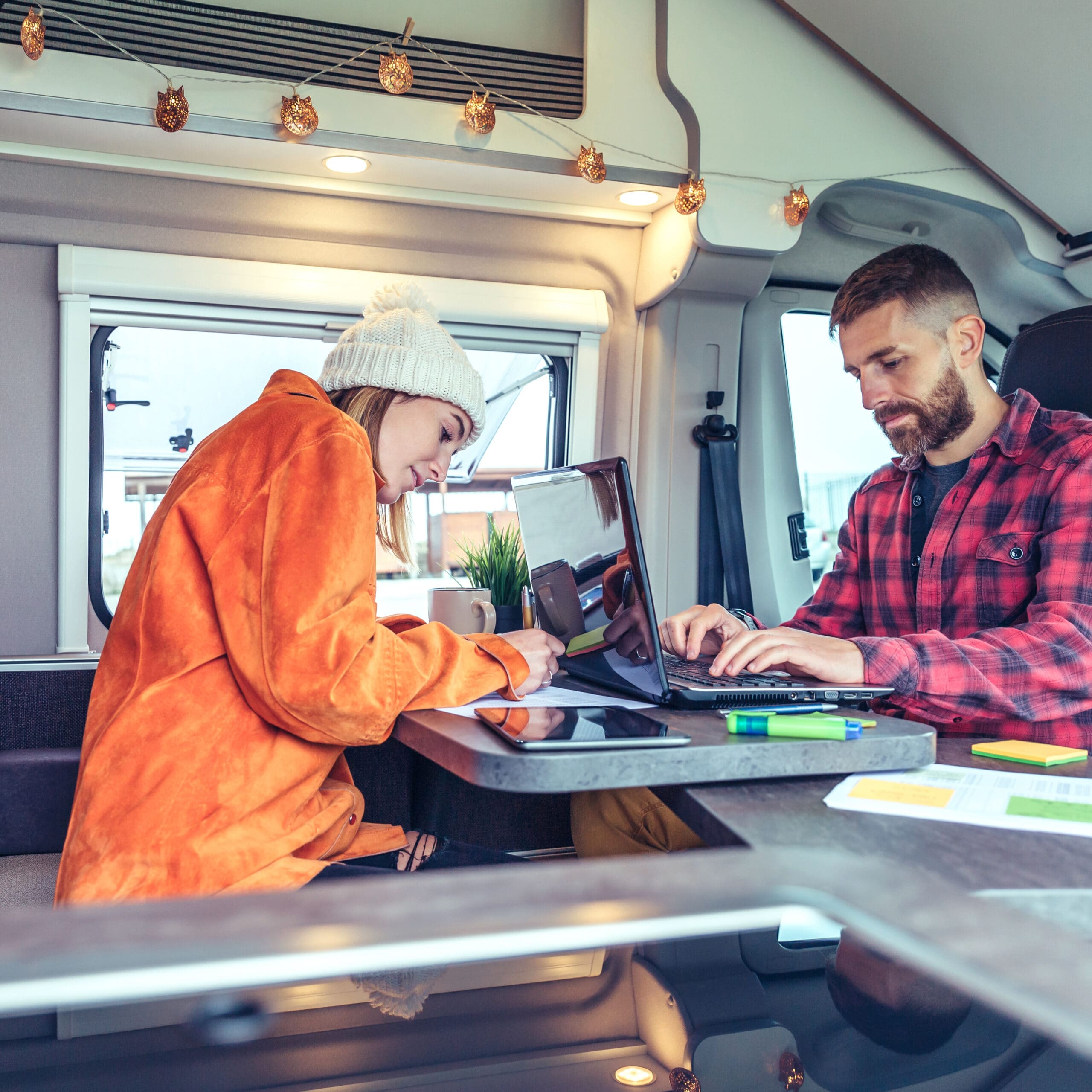 A protective barrier installed around the base of an RV to enclose the underside and act as a shield. Adding skirting is one of the most effective ways to improve insulation, conserve heat, and protect plumbing during winter camping. Skirting material can vary from insulated vinyl panels to heavy-duty fabric, to foam boards or DIY options made of plywood or corrugated plastic. Professionally made skirting can cost $1,000 to $3,000, while DIY solutions may be as low as $200 to $500. Installation and removal are straightforward, but some options may require more effort due to weight. Figure a moderate amount of storage space. – Winter family2